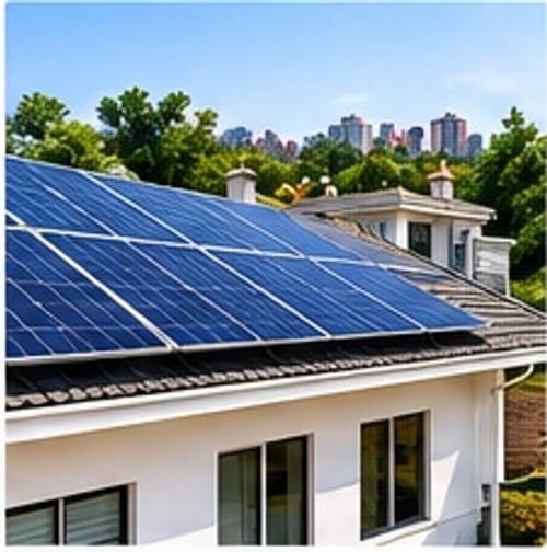 Rooftop solar panels installed on a residential house